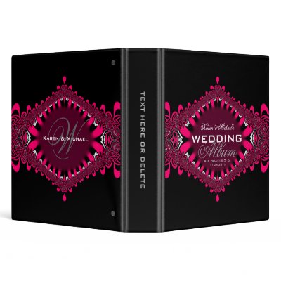 Alternative Red Lace Wedding Album Binder zazzle_binder