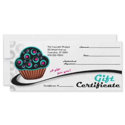 Alternative Retro Teal Cupcake - Gift Certificates Custom Rack Card by starzraven