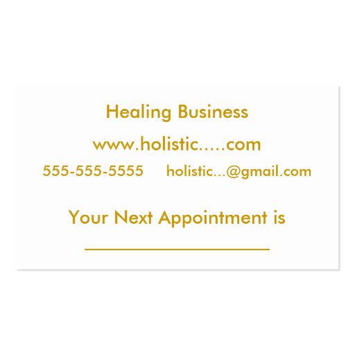 Alternative Therapies Business Card Templates (back side)