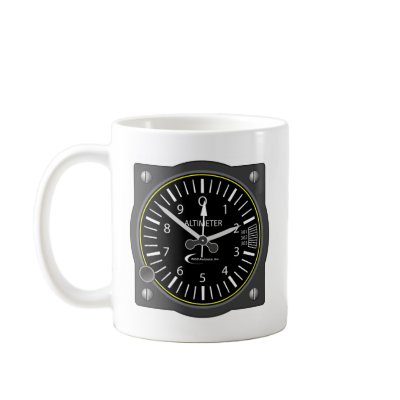 Altimeter Gauge Coffee Mugs by wizardofdraws