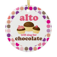 Alto Music Choir Singer Funny Chocolate Ornaments