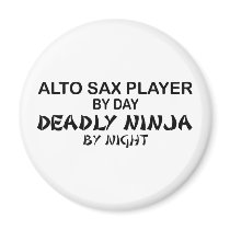 Alto Sax Deadly Ninja by Night Fridge Magnet