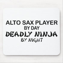 Alto Sax Deadly Ninja by Night mousepads by poorrichards Alto Sax Deadly Ninja by Night mousepads
