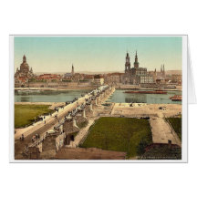 Altstadt, Dresden, vista del ministerio de la guer Felicitación