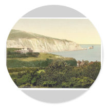 Alum Bay and the Needles, Isle of Wight, England r Round Stickers