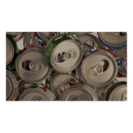 Aluminum cans, recycled business card (back side)