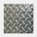 Aluminum Metal Checkerplate Fridge Magnet