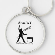 Alva, WY Keychain