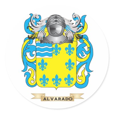 Alvarado Coat of Arms (Family Crest) Round Stickers by familycrest