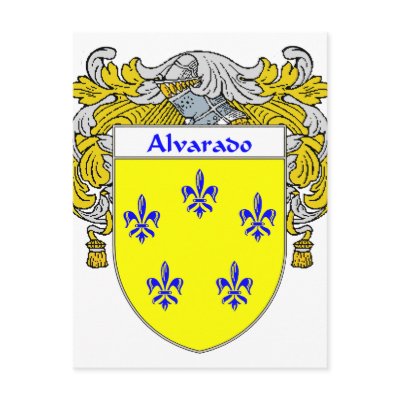 Alvarado Coat of Arms (Mantled) Postcard by NameGame