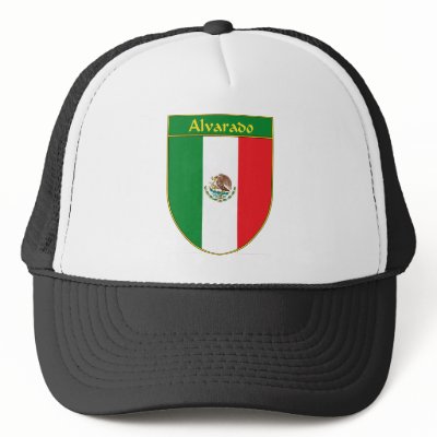 Alvarado Mexico Flag Shield Mesh Hat by NameGame