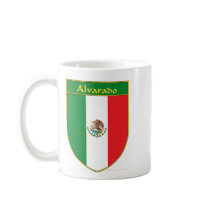 Alvarado Mexico Flag Shield Mugs