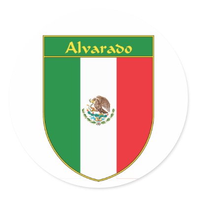 Alvarado Mexico Flag Shield Round Sticker by NameGame