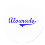Alvarado Surname Classic Style Round Stickers