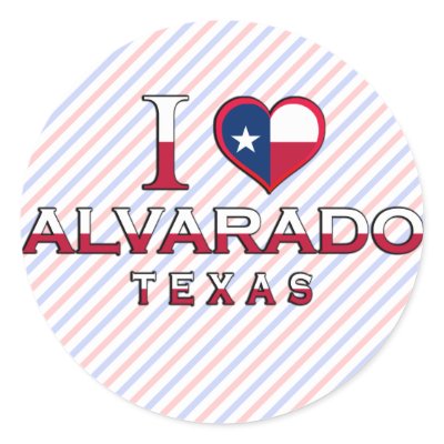 Alvarado, Texas Round Stickers by cityshirtsUSA