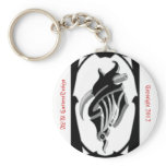 Alw Custom Design B/W/G Tribal horn keychain