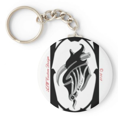 ALW Custom Design B/W/G Tribal Key chain Design by ALWCustomDesign