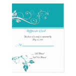 Always and Forever Aqua Color Band Vine Scroll Postcards