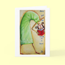 Always got her head in a book card