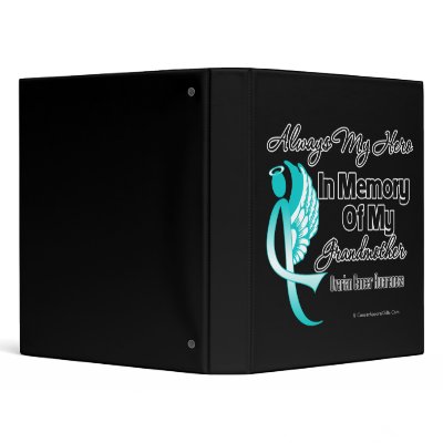 Always Hero In Memory Grandmother Ovarian Cancer 3 Ring Binder by cancerapparel