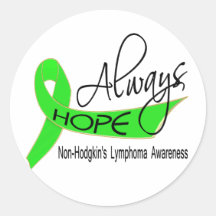 Always Hope Non-Hodgkin's Lymphoma Round Stickers
