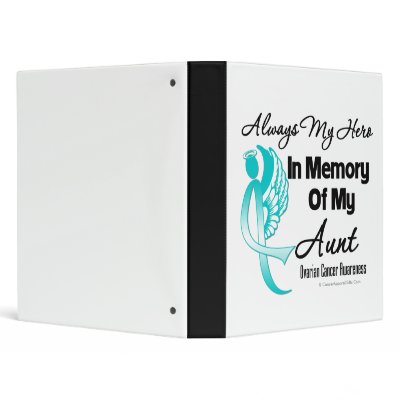 Always My Hero In Memory Aunt - Ovarian Cancer 3 Ring Binders by cancerapparel