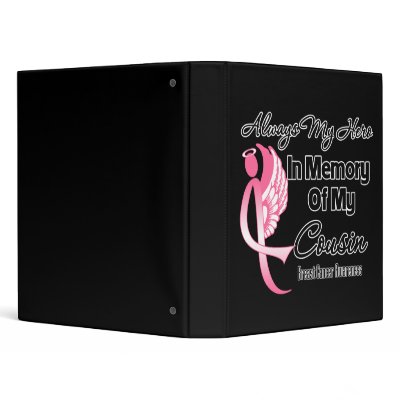 Always My Hero In Memory Cousin - Breast Cancer Binder by cancerapparel