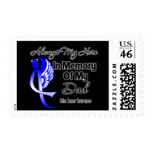 Always My Hero In Memory Dad - Colon Cancer Postage Stamps