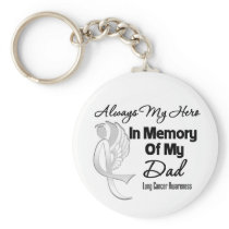 Always My Hero In Memory Dad - Lung Cancer Key Chains