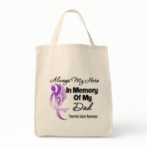 Always My Hero In Memory Dad - Pancreatic Cancer Canvas Bags