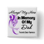 Always My Hero In Memory Dad - Pancreatic Cancer Pinback Buttons