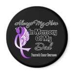 Always My Hero In Memory Dad - Pancreatic Cancer Magnets