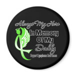 Always My Hero In Memory Daddy - Lymphoma Fridge Magnets