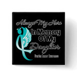 Always My Hero In Memory Daughter - Ovarian Cancer Button