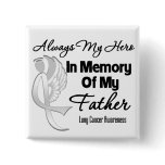 Always My Hero In Memory Father - Lung Cancer Buttons
