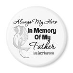 Always My Hero In Memory Father - Lung Cancer Refrigerator Magnets