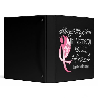 Always My Hero In Memory Friend - Breast Cancer Binder by cancerapparel