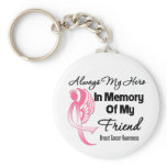 Always My Hero In Memory Friend - Breast Cancer Key Chain