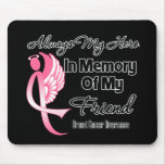 Always My Hero In Memory Friend - Breast Cancer Mousepad