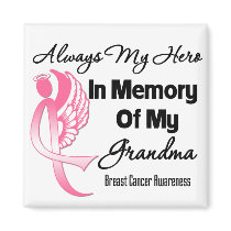 Always My Hero In Memory Grandma - Breast Cancer Magnet