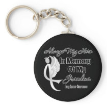 Always My Hero In Memory Grandma - Lung Cancer Keychain
