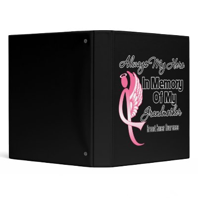 Always My Hero In Memory Grandmother Breast Cancer Binder by cancerapparel