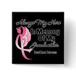 Always My Hero In Memory Grandmother Breast Cancer Buttons