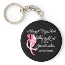 Always My Hero In Memory Grandmother Breast Cancer Keychains