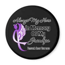 Always My Hero In Memory Grandpa - Pancreatic Canc Fridge Magnet