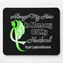 Always My Hero In Memory Husband - Lymphoma Mouse Pad