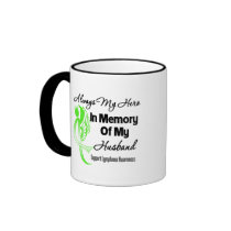 Always My Hero In Memory Husband - Lymphoma Coffee Mugs
