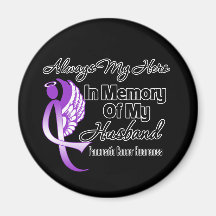 Always My Hero In Memory Husband Pancreatic Cancer Refrigerator Magnet