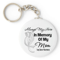 Always My Hero In Memory Mom - Lung Cancer Key Chains