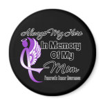 Always My Hero In Memory Mom - Pancreatic Cancer Refrigerator Magnets